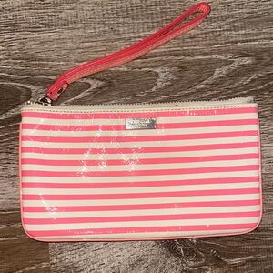 Kate Spade Vibrant Pink and Cream Striped Tote